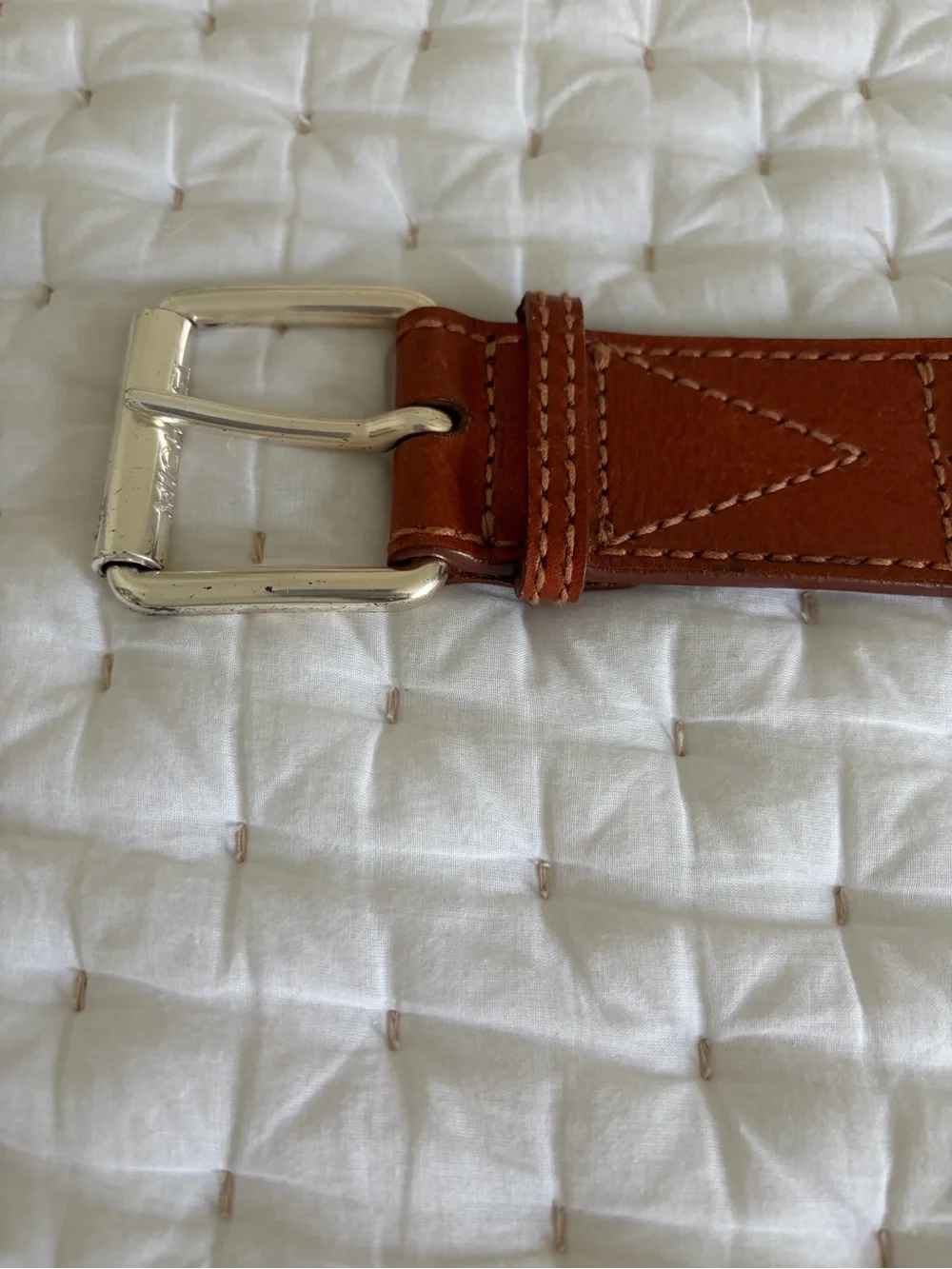 NWOT Michael Kors Brown Woven Leather Belt with Silver Buckle